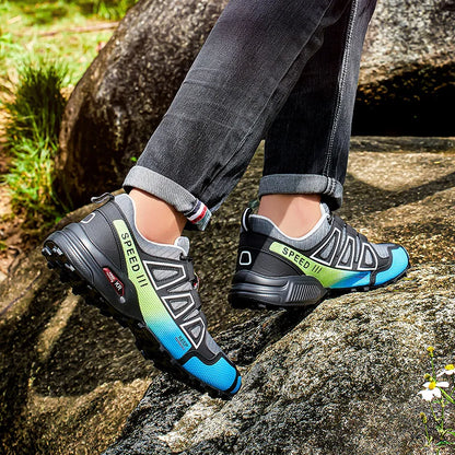 Men’s Lockless Cycling Shoes, Outdoor Mountain Cross-Country Non-Slip Hiking Shoes, Breathable Sports Shoes, Road Cycling Shoes
