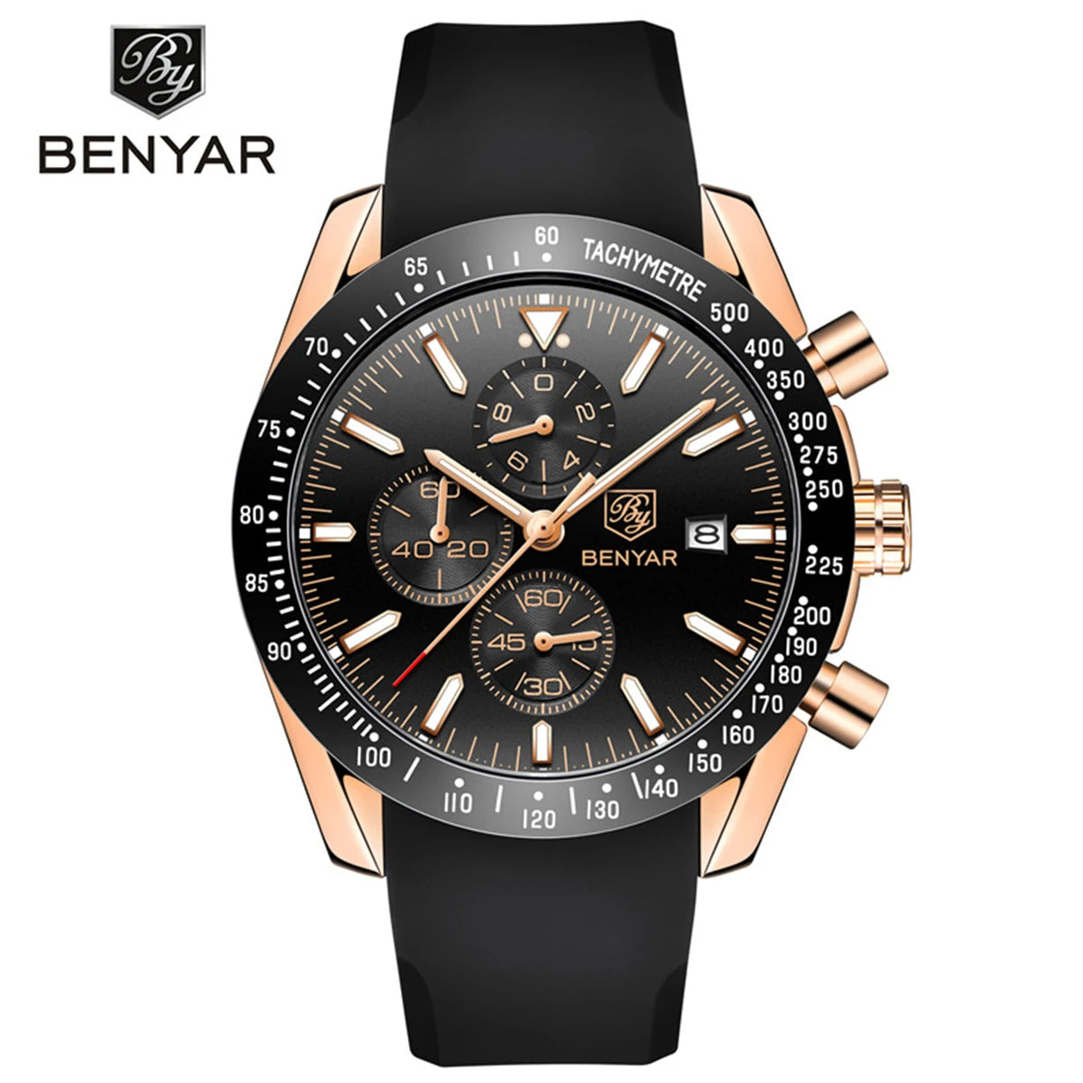BENYAR luxury men’s watches – Quartz wristwatches with leather straps, water-resistant to 30 m, sporty style.