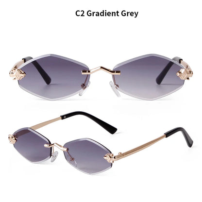 SORVINO 2024 Women Luxury Brand Designer Sunglasses New Polygonal Small Rimless Rhombus Sun Glasses Female Retro Eyewear