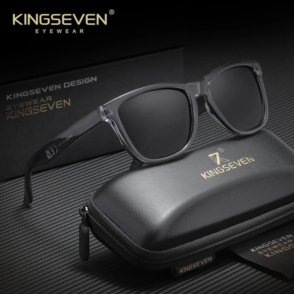 KINGSEVEN Brand Casual Driving Glasses Square Frame Men's Sunglasses Polarized Outdoor Travel Eyewear