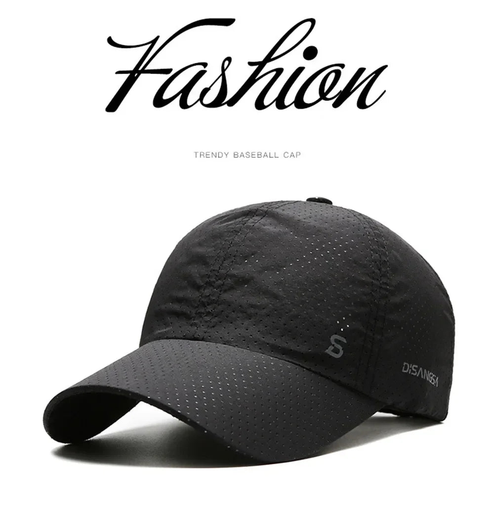 Men Women Mesh Moisture-Waging Quick Dry Baseball Cap Male Summer Female Originality Adjustable Breathable Sun Visor Fishing Hat