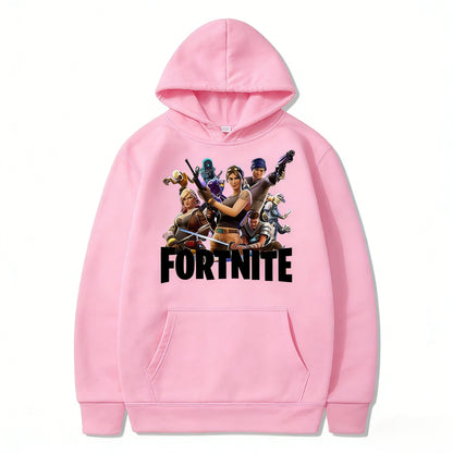 Felpe con cappuccio per bambini Fortnite con stampa game, cartoon, comode, vestibilità ampia, maniche lunghe, abbigliamento autunno-inverno