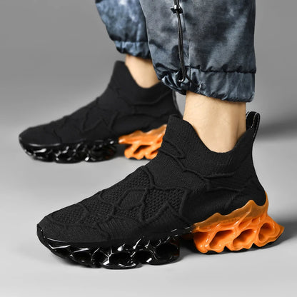chaussure homme Baskets blanches de luxe pour hommes, chaussures de course décontractées, mocassins à la mode
