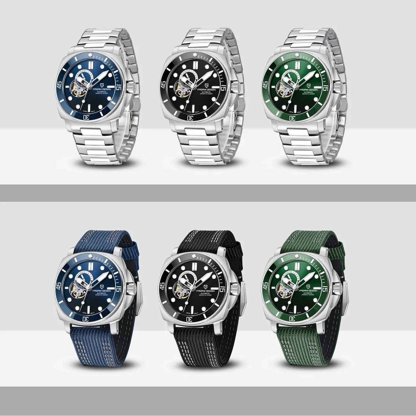 PAGANI DESIGN 2026 Original 43MM Men's Automatic Mechanical Watch NH39 200M Waterproof AR Sapphire Mirror Watches For Men ﻿