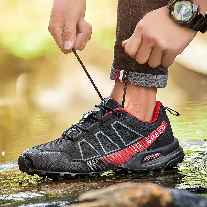 Men’s Lockless Cycling Shoes, Outdoor Mountain Cross-Country Non-Slip Hiking Shoes, Breathable Sports Shoes, Road Cycling Shoes