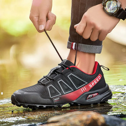 Men’s Lockless Cycling Shoes, Outdoor Mountain Cross-Country Non-Slip Hiking Shoes, Breathable Sports Shoes, Road Cycling Shoes