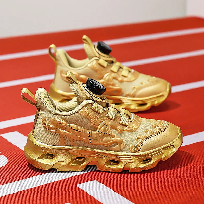 Children's Sports Shoes Fashionable Mesh Campus Student Cushioning Training Shoes New Breathable Non-Slip Daily Jogging Shoes