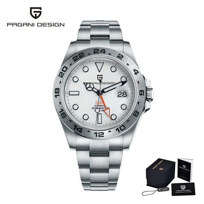 Pagani Design 2026 Nuovo orologio subacqueo da uomo 42mm in zaffiro, automatico meccanico GMT, impermeabile 100m PD1682