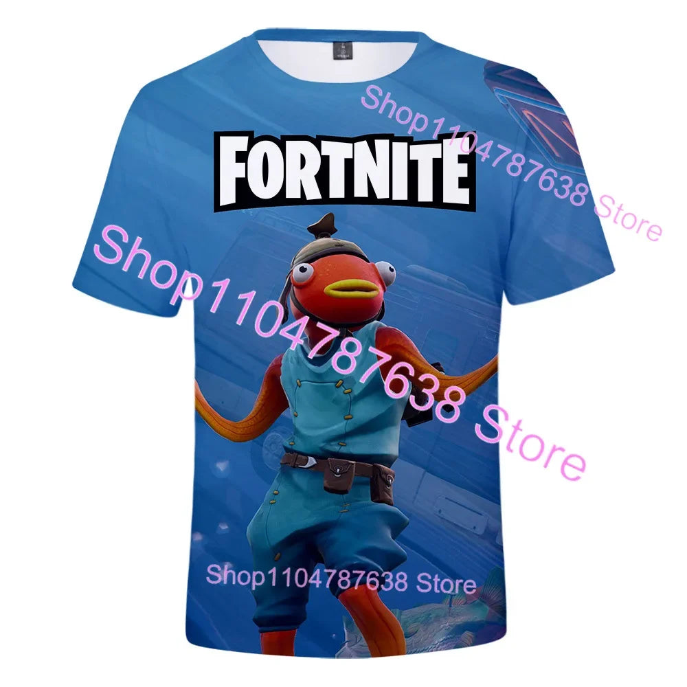 T-shirt de verão Raven Ultima Knight F-Fortnite, t-shirt masculina com estampado 3D Banana Peely, tops de jogo Battle Royale, presentes de aniversário