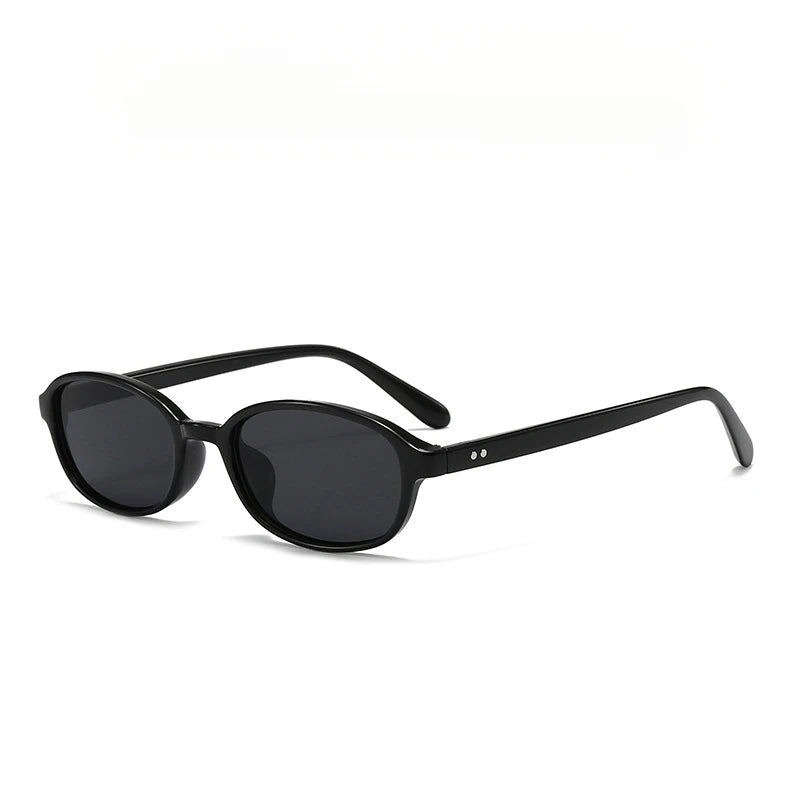 Personalized oval-shaped small frame plastic-rimmed sunglasses for men and women, suitable for daily sun protection