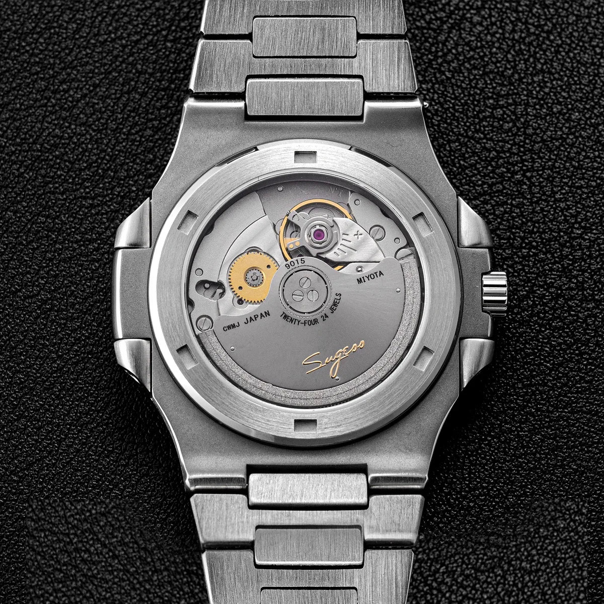 Orologio da uomo Sugess automatico meccanico da polso, movimento Miyota 9015, quadrante MOP, luminoso, impermeabile 5bar, bracciale di lusso S466