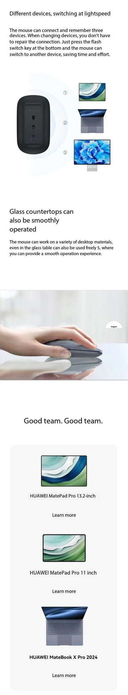 Huawei Wireless Mouse Star Flash Edition CD23-RA is equipped with computer accessories of Star Flash NearLink technology.