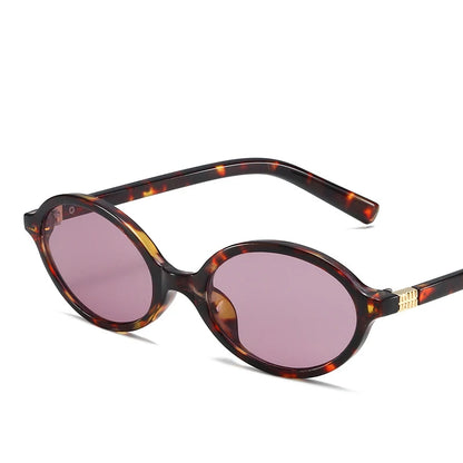 Cute Small Frame Oval Women's Sunglasses Sexy Leopard Retro Luxury Sun Glasses Ladies Fashion Shades Trends Eyewear Unique