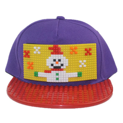 Karikatūrinės „Patchwork“ beisbolo kepurės, „DIY“ blokai, „Snapback“ kepurės, hiphopo kepurės vyrams ir moterims, nuimami „Pixels“ elementai, „Dad Hats“ kepurės, kepurės vaikams ir suaugusiems