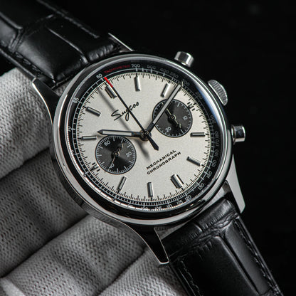 40mm Men's Army Watch 1963 Pilot Mechanical Sugess Panda Wristwatch Sapphire Air Force Watch Chronograph Official ST1901 Movement