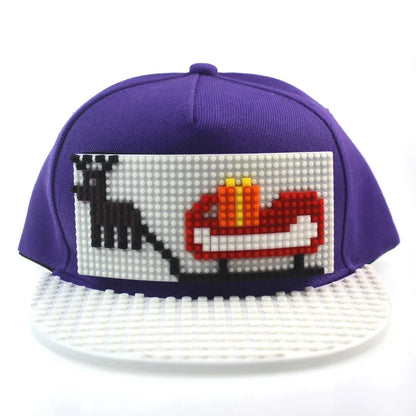 Karikatūrinės „Patchwork“ beisbolo kepurės, „DIY“ blokai, „Snapback“ kepurės, hiphopo kepurės vyrams ir moterims, nuimami „Pixels“ elementai, „Dad Hats“ kepurės, kepurės vaikams ir suaugusiems