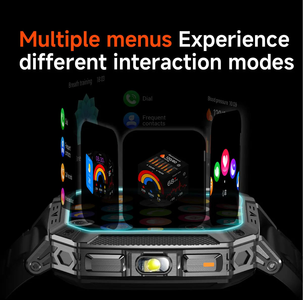 2026 TANK New 1400mAh Military GPS Smart Watch Men 2.01" AMOLED Screen 10ATM Waterproof Clock SOS Call Flashlight Smartwatch iOS