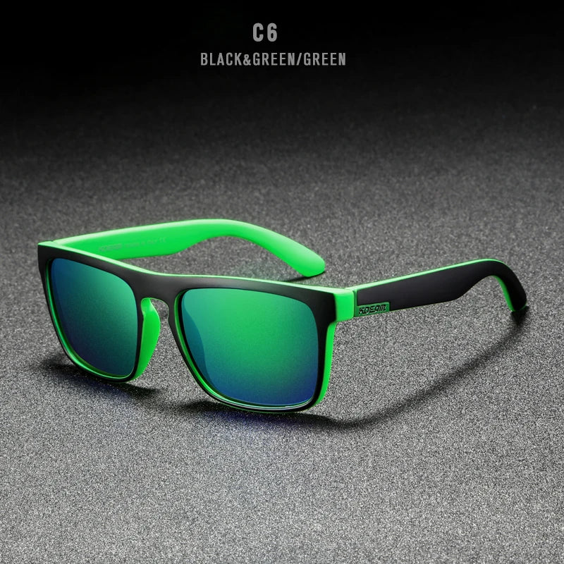 KDEAM Polarized Designer Square Sunglasses Men or Women Elastic Paint Frame Mirror Sun Glasses 17 Colors Available