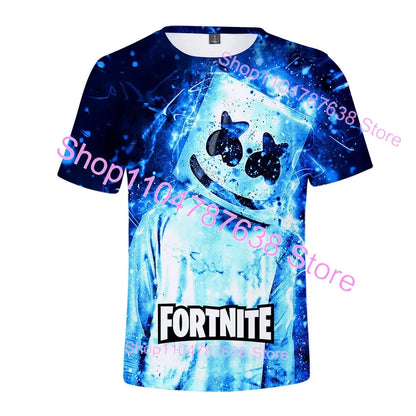 T-shirt de verão Raven Ultima Knight F-Fortnite, t-shirt masculina com estampado 3D Banana Peely, tops de jogo Battle Royale, presentes de aniversário