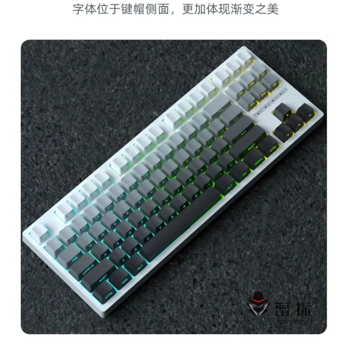 2025 New Original Daylight Cherry Keycaps PBT Translucent Gradient Color Side Engraving Personalized for MX Mechanical Keyboards