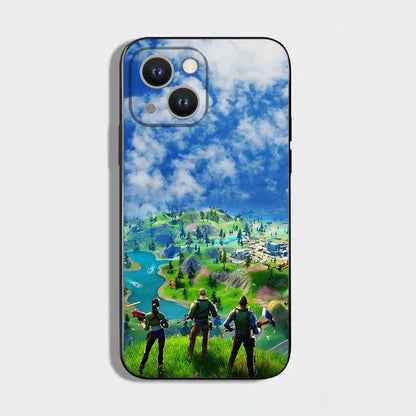 R-Royales F-Fortnites Phone Case For iPhone 16,15,14,13,12,11 Plus, Pro Max, XS, X, XR, SE, Mini, 8, 7, Soft Silicone Black Cover