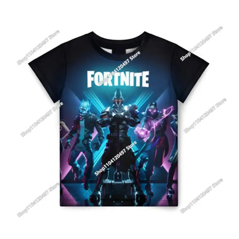 Anime Fortnite T-Shirts Girl Clothing T-Shirt Boys White Cartoon Tees Baby Summer Shirts Cute Printed Tops Costume