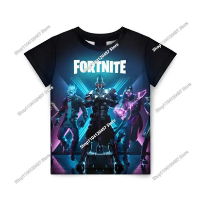 Anime Fortnite T-Shirts Girl Clothing T-Shirt Boys White Cartoon Tees Baby Summer Shirts Cute Printed Tops Costume