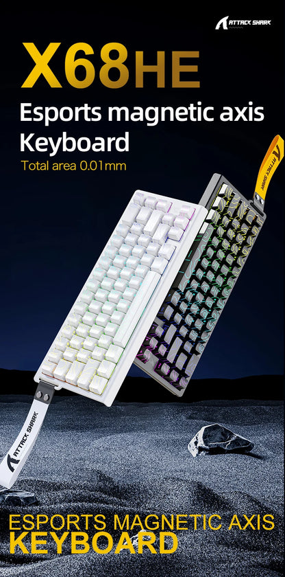 X68HE ATTACK SHARK X68PRO Magnetic Gaming Keyboard Mechanical Wired 0.01mm Rapid Trigg 8000Hz SOCD/Rs 0.125ms 128K Rate