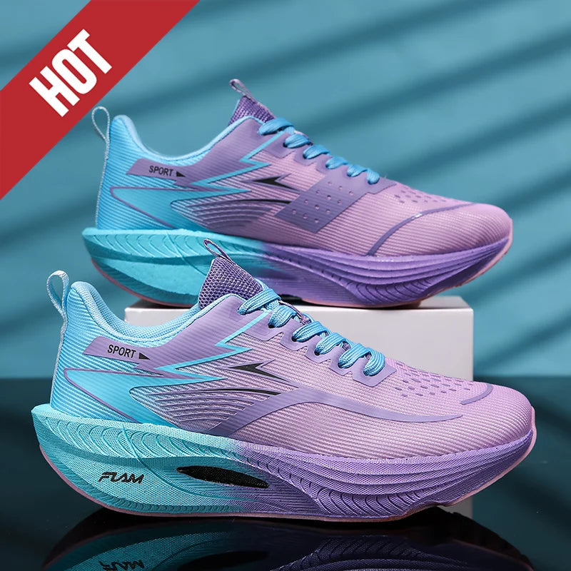 Nuove scarpe da running con piastra in carbonio per maratona, da uomo e donna, sportive, traspiranti, leggere, comode, antiscivolo e casual