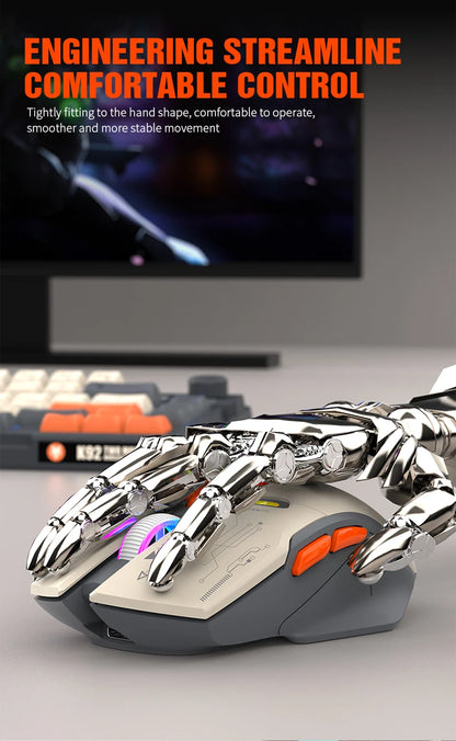 Mouse wireless Bluetooth dual-mode XUNSVFOX H2 con effetti di illuminazione RGB, per laptop, gaming e ufficio, ricarica magnetica