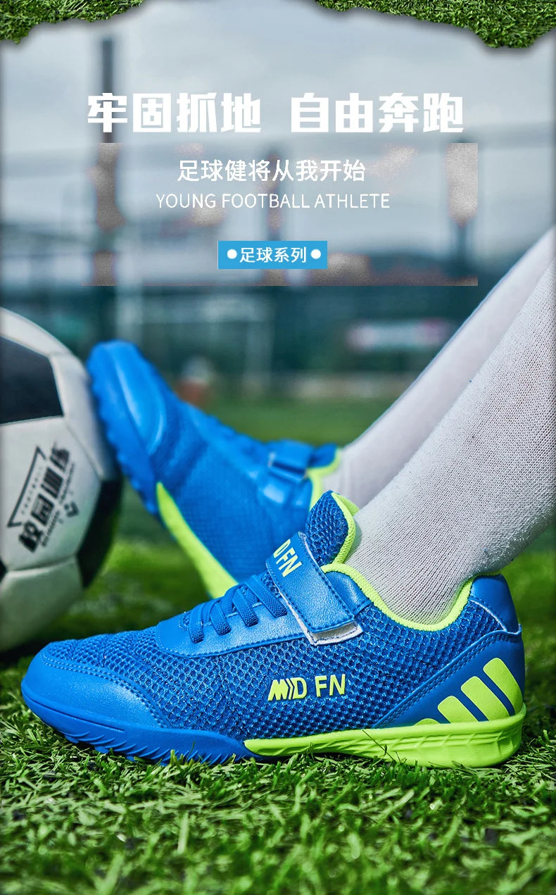 Stylish and Comfortable Boys' and Girls' Training Game Sneakers for Indoor and Outdoor Lawn, Youth Student Soccer Shoes Sizes 29-39