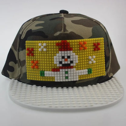 Karikatūrinės „Patchwork“ beisbolo kepurės, „DIY“ blokai, „Snapback“ kepurės, hiphopo kepurės vyrams ir moterims, nuimami „Pixels“ elementai, „Dad Hats“ kepurės, kepurės vaikams ir suaugusiems