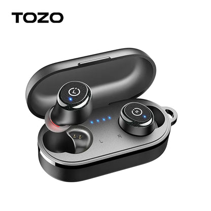 TOZO T10 Bluetooth 5.3 Earphones ,Wireless Headphones , AI Enhanced Calling With Deep Bass, IPX8 Waterproof Earbuds ,45H Play