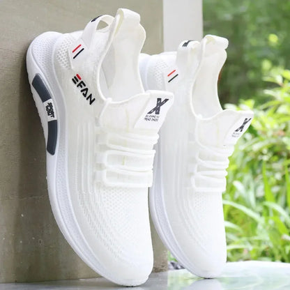 Chaussures d'été en maille respirante pour hommes, chaussures de papa, chaussures de sport et de loisirs pour hommes, chaussures blanches tissées antidérapantes et Anti-odeur pour hommes
