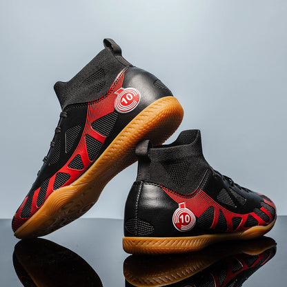 Men's Sports IC Indoor Flat Bottomed Football Shoes Adult High-Tops Wear-Resisting Training Shoes Teenagers Non-Slip Shoes