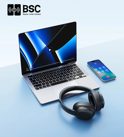 Cuffie over-ear wireless Bluetooth 5.3 Baseus – Driver HiFi da 40mm, autonomia di 70H, headset pieghevole con audio spaziale