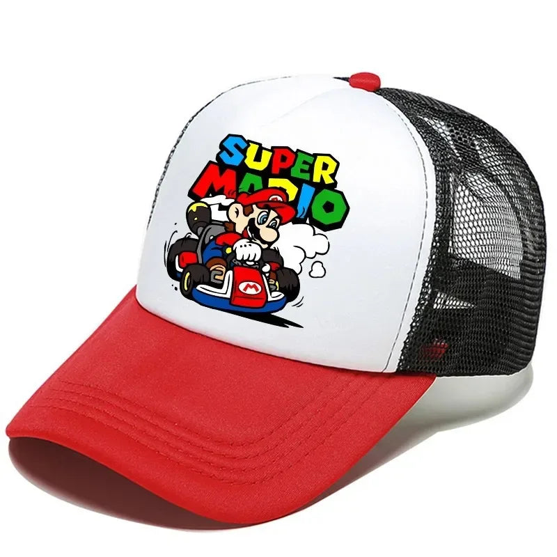 Czapki z daszkiem Mario w stylu casualowym, baseballowe, uniwersalne, z poliestru, dla dzieci, z motywem kierowców ciężarówek, dla dorosłych, z regulacją, akcesoria związane z anime