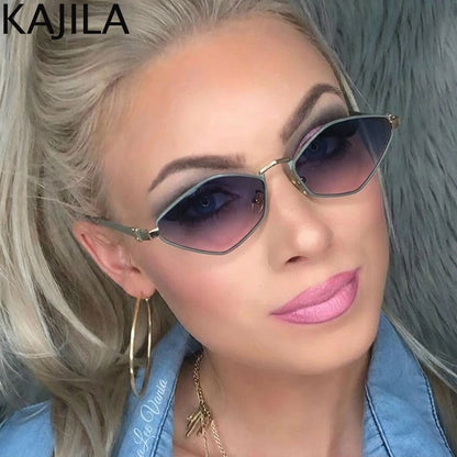 Small Frame Hexagon Punk Sunglasses Women 2026 Luxury Brand Polygon Sun Glasses For Ladies Classic Shades Cat Eye Eyewear