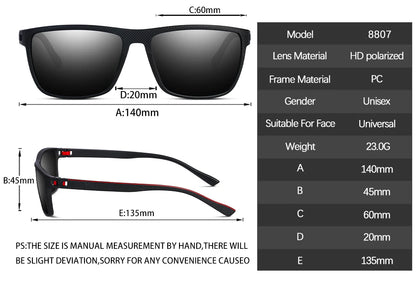 Fashion High Quality Brand New Polarized UV400 Sunglasses Men Women‘s Square Matte Frame Glasses