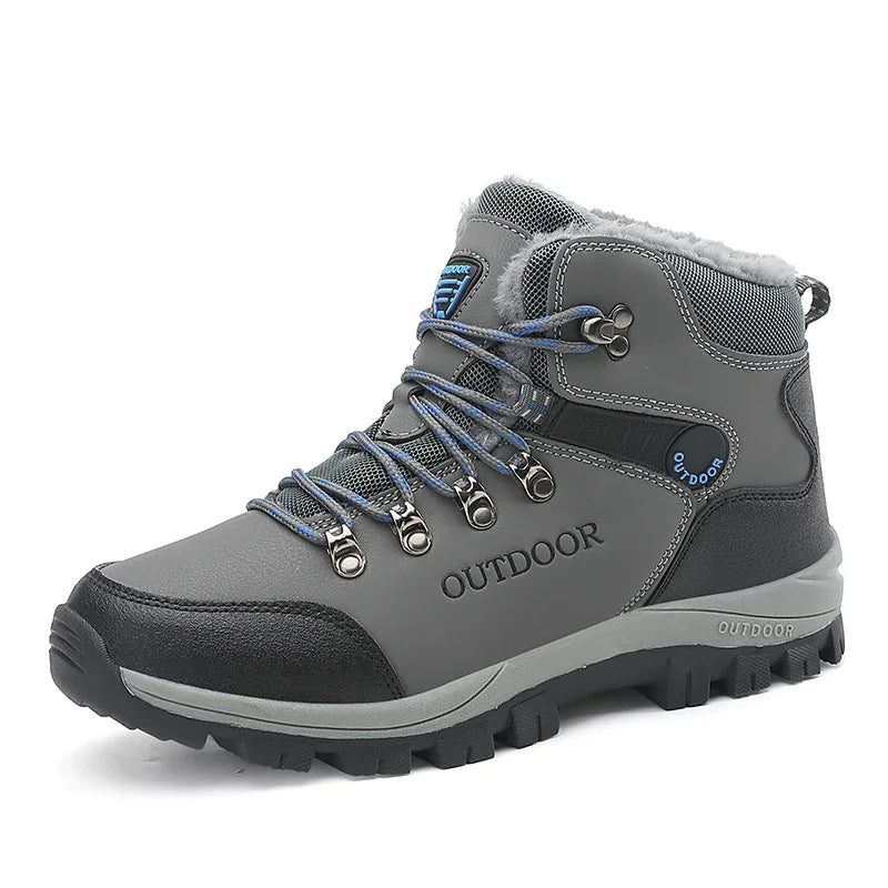Bottes de neige en coton pour hommes, chaussures montantes, randonnée en plein air, chaudes, confortables, étanches, mode vintage, automne, hiver