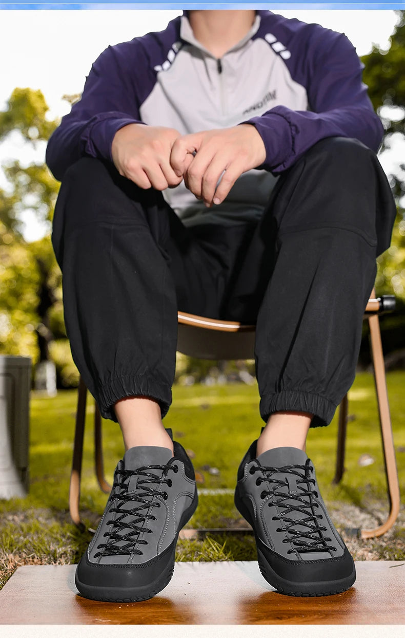 2026 nye brede herresko – minimalistiske barfodssneakers til vandring, zero drop-løbesko, udendørs sneakers med bred tåboks og skridsikker sål