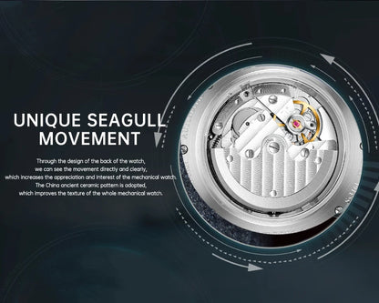 Custom Logo Diy Automatic Mechanical Watches For Man Business Multification Date Day Month Year 316L Mechanical Men's Watches