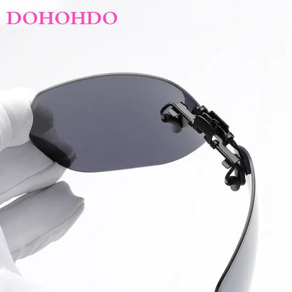Men Fashion Clip On Polarized Sunglasses Lens Women Driver Flash Mirror Lens Sun Clips Glasses Cover Night Vision Eyewear UV400