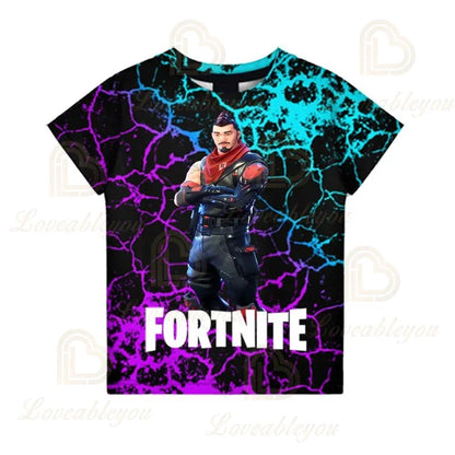 Fortnite Victory Royale Ninja Fashion 3D-T-Shirts, Sommer-Kurzarm, Kinderkleidung, Cartoon-Print, Babykleidung, Kinder-T-Shirt