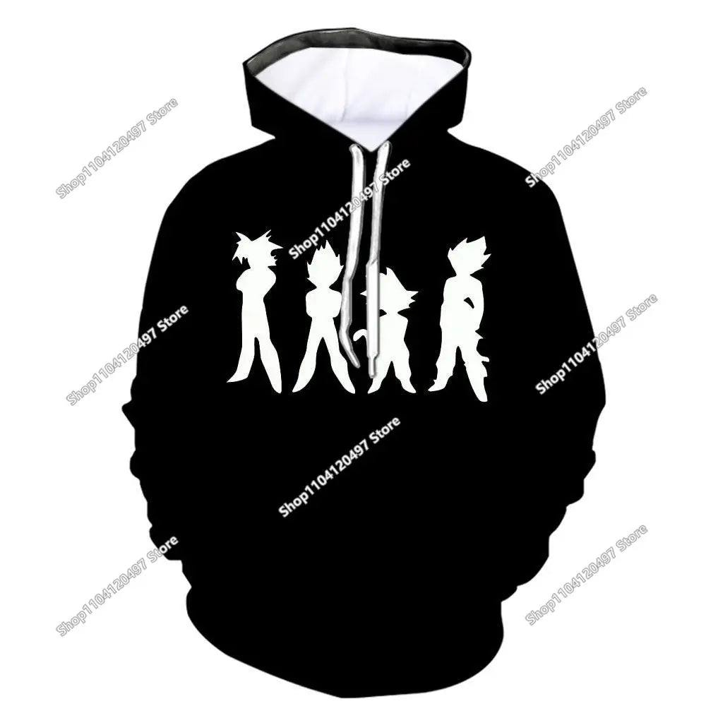 Sudadera con capucha Dragon Ball para niños y niñas, nuevo estilo de otoño e invierno, creativa, holgada y versátil