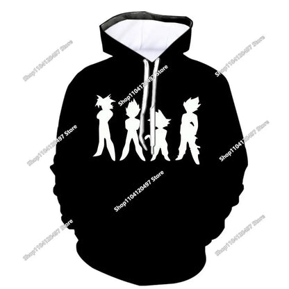 Sudadera con capucha Dragon Ball para niños y niñas, nuevo estilo de otoño e invierno, creativa, holgada y versátil