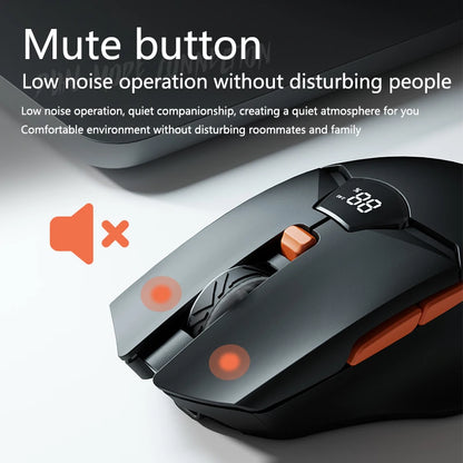 Mouse gaming wireless Warvank SX01 con display smart, regolazione DPI a 6 velocità, batteria ricaricabile da 600mAh, mouse Bluetooth silenzioso per ufficio