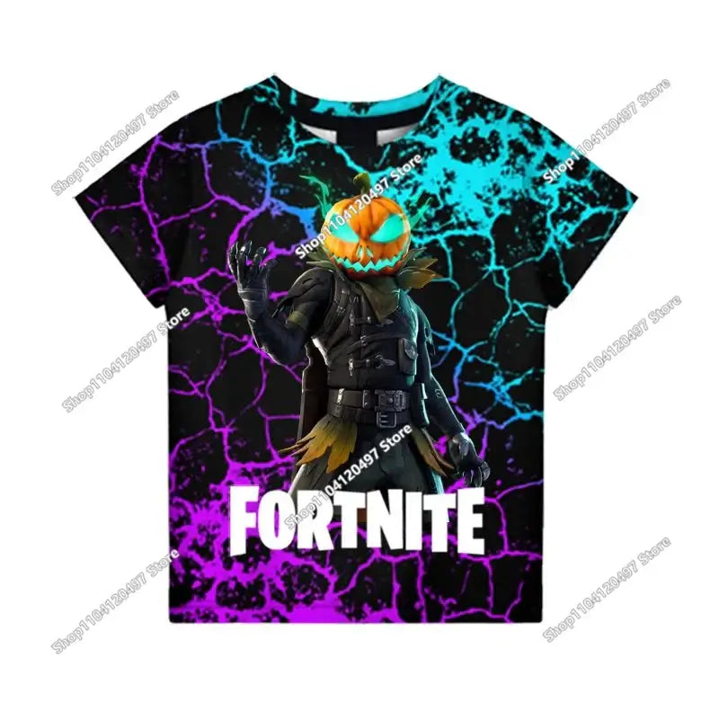 Anime Fortnite T-Shirts Girl Clothing T-Shirt Boys White Cartoon Tees Baby Summer Shirts Cute Printed Tops Costume