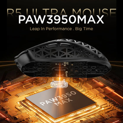 ATTACK SHARK R5 Ultra bežični gaming miš od karbonskih vlakana, gaming senzor PixArt PAW3950MAX, 42000DPI, 8000Hz, MCU Nordic 52840