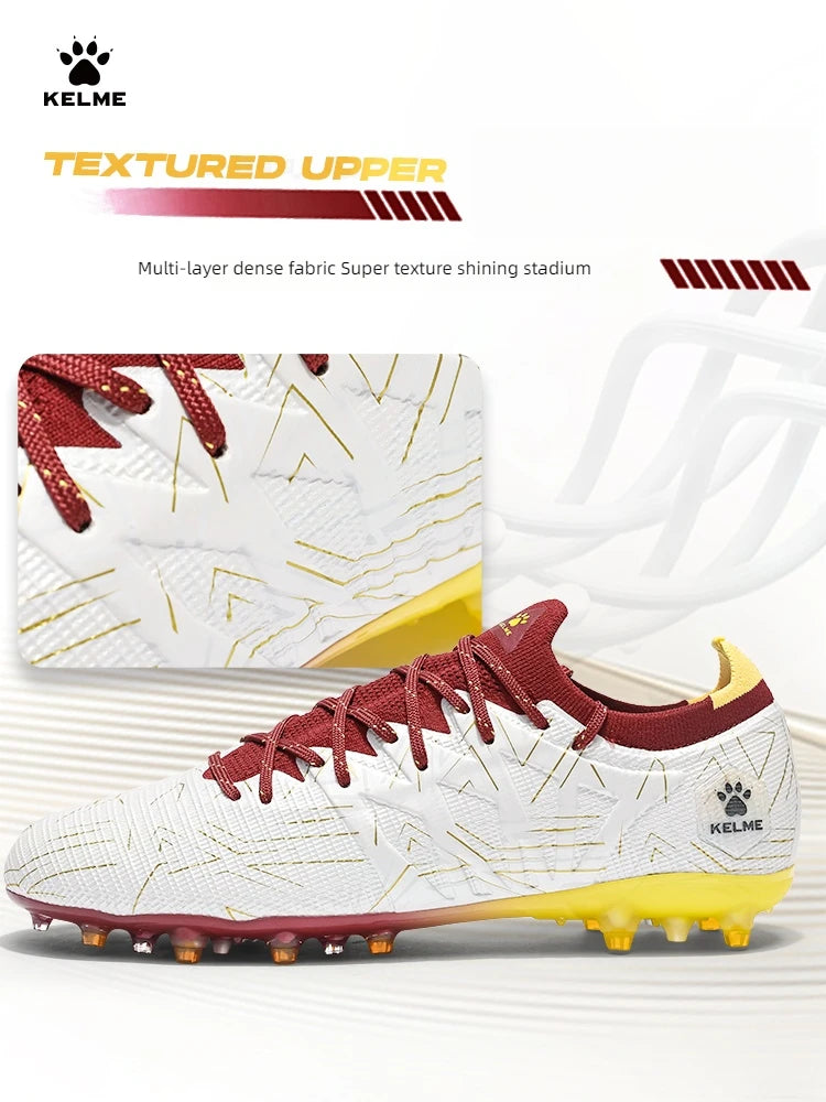 KELME Adult football boots Men's Disease Electric 3.0 Short Spikes Soccer shoes Children's MG Professional Match Training Shoes